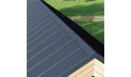 Фальцевая кровля Smart Фальц Pro широкое ребро жесткости GreenCoat Pural BT® матовый RR23 (тёмно-серый) 0.50