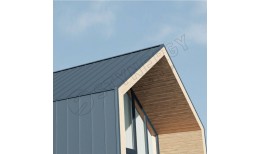 Фальцевая кровля Smart Фальц Pro узкое ребро жесткости Rooftop Бархат® RAL 7024 (графитовый серый) 0.50