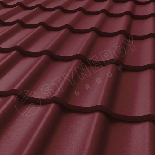 Металлочерепица СМ Классик CORUNDUM50® матовый RAL 3005 (винно-красный) 0.50