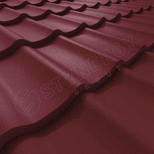 Металлочерепица СМ Классик CORUNDUM50® матовый RAL 3005 (винно-красный) 0.50