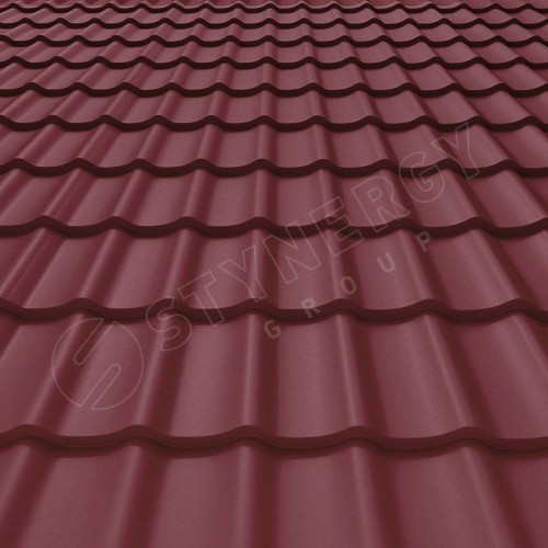 Металлочерепица СМ Классик CORUNDUM50® матовый RAL 3005 (винно-красный) 0.50