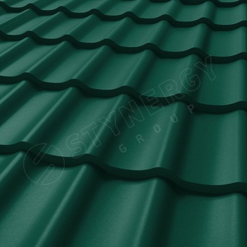 Металлочерепица СМ Классик CORUNDUM50® матовый RAL 6005 (зелёный мох) 0.50