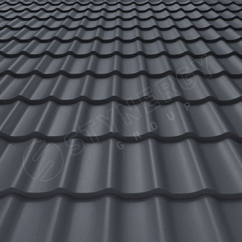 Металлочерепица СМ Классик CORUNDUM50® матовый RAL 7024 (графитовый серый) 0.50