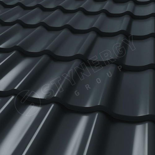 Металлочерепица СМ Классик CORUNDUM50® RAL 7016 (антрацитово-серый) 0.50