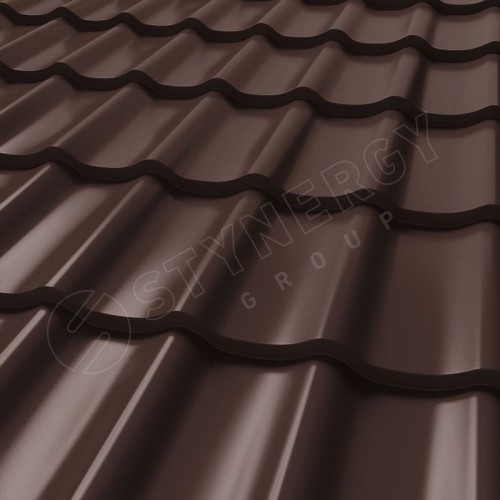 Металлочерепица СМ Классик CORUNDUM50® RAL 8017 (шоколадно-коричневый) 0.50