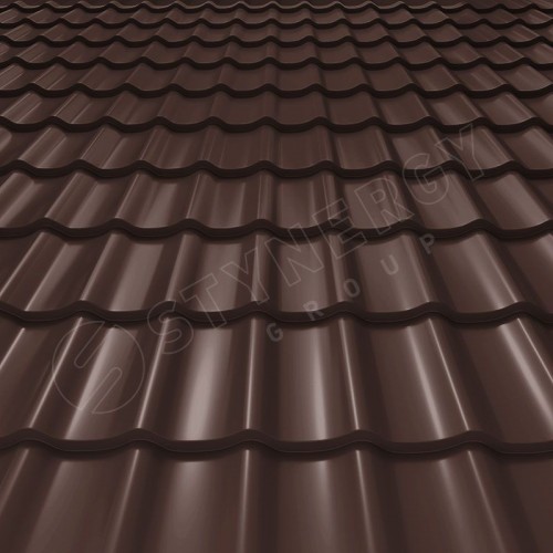 Металлочерепица СМ Классик CORUNDUM50® RAL 8017 (шоколадно-коричневый) 0.50