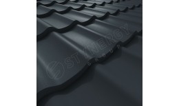 Металлочерепица СМ Классик Rooftop Бархат® RAL 7016 (антрацитово-серый) 0.50