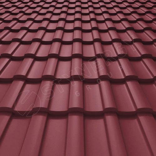 Металлочерепица Stella CORUNDUM50® матовый RAL 3005 (винно-красный) 0.50