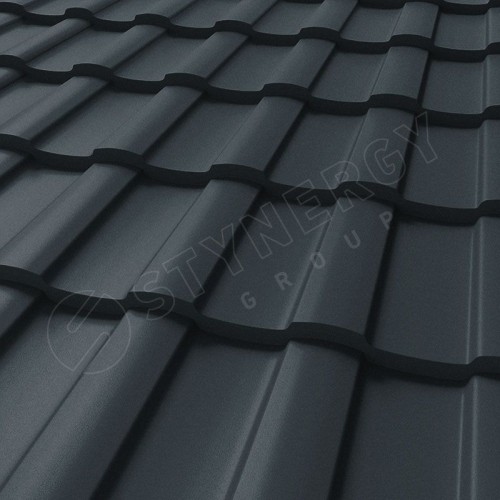 Металлочерепица Stella CORUNDUM50® матовый RAL 7016 (антрацитово-серый) 0.50