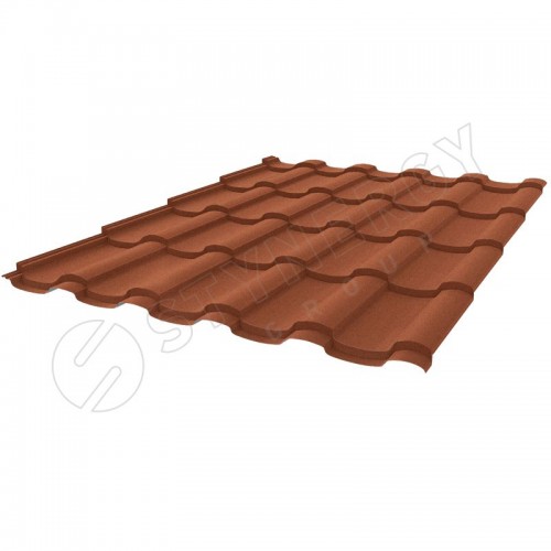 Металлочерепица Stella CORUNDUM50® матовый RAL 8004 (медно-коричневый) 0.50
