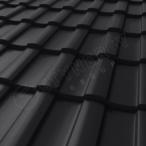Металлочерепица Stella CORUNDUM50® матовый RAL 9005 (глубокий черный) 0.50