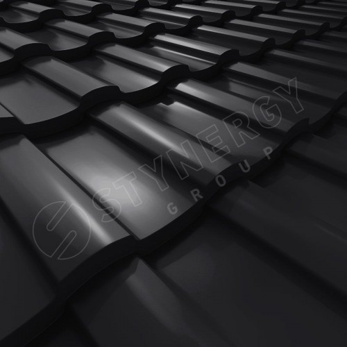 Металлочерепица Stella CORUNDUM50® RAL 9005 (глубокий черный) 0.50