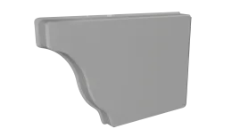 Заглушка желоба правая Vortex в2 130мм RAL 9006 бело-алюминиевый