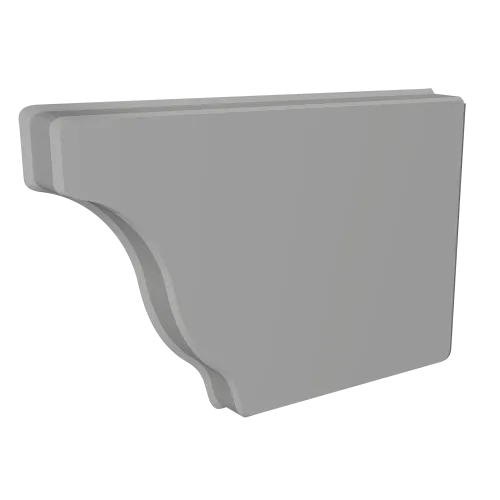 Заглушка желоба правая Vortex в2 130мм RAL 9006 бело-алюминиевый