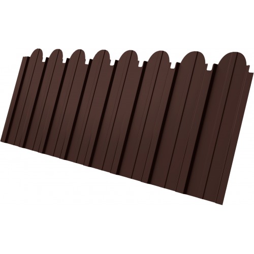 Профнастил C10A фигурный Grand Line 0,45 ПЭ слим RAL 8017 шоколад