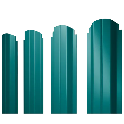 Штакетник П-образный А фигурный 0,45 PE RAL 5021 водная синь