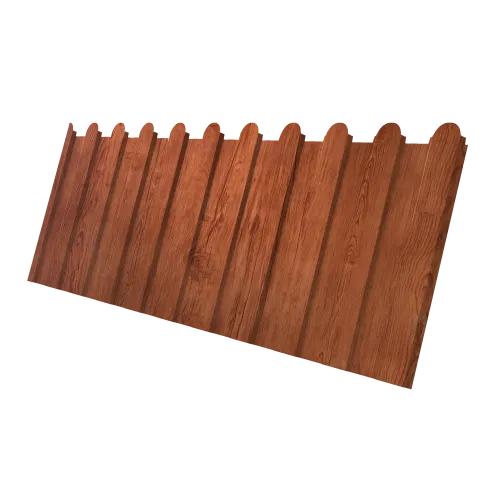 Профнастил С8A v02 фигурный Grand Line 0,45 Print Premium с пленкой Rowan Wood Intense FTC