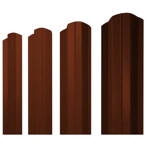 Штакетник М-образный В фигурный 0,45 PE RAL 3009 оксидно-красный