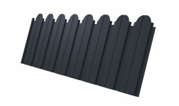 Профнастил C10B фигурный Grand Line 0,45 ПЭ матовый RAL 7024 мокрый асфальт