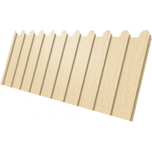 Профнастил С8A v02 фигурный Grand Line 0,45 Print Elite с пленкой Milky Wood TwinColor