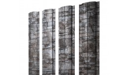 Штакетник Полукруглый Slim с прямым резом 0,45 Print Elite Fine Stone TwinColor