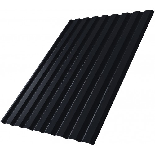 Профнастил С20A Grand Line 0,5 Satin Matt TX с пленкой RAL 7024 мокрый асфальт