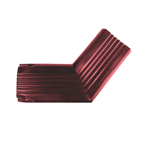 Колено трубы гофрированное боковое левое Vortex Lite 76х102мм PE RAL 3005 красное вино