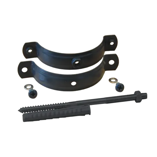 Хомут трубы GL PU 90 мм RAL 7024 мокрый асфальт с окрашенной шпилькой