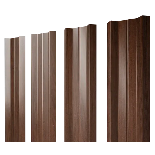 Штакетник М-образный А с прямым резом 0,45 Print Elite Choco Wood TwinColor