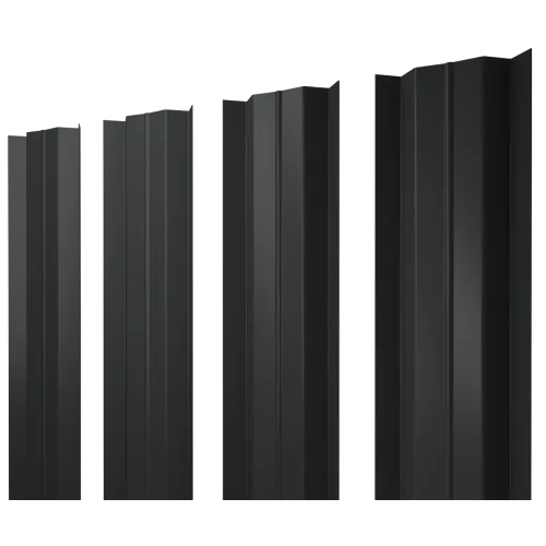 Штакетник М-образный В с прямым резом 0,45 PE-Double RAL 7016 антрацитово-серый