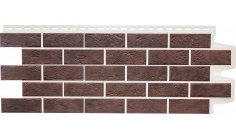 Фасадная панель Grand Line Состаренный кирпич Design Plus кофе с белым швом