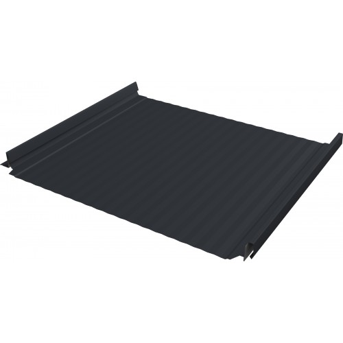 Кликфальц Pro Gofr Grand Line 0,5 PurPro с пленкой на замках RAL 7024 мокрый асфальт