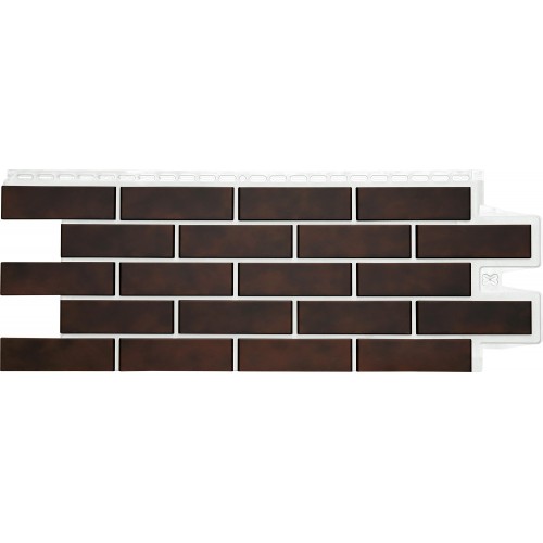 Фасадная панель Grand Line Клинкерный кирпич Design Plus кофе с белым швом