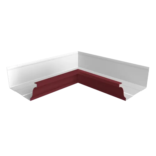 Угол желоба со сварным швом внутренний Vortex Проект 210мм RAL 3005 красное вино