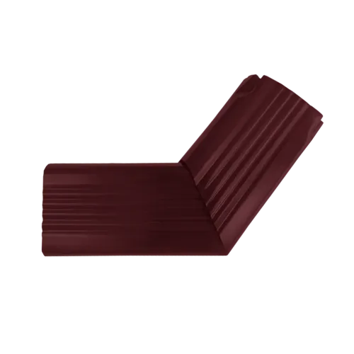 Колено трубы гофрированное боковое правое Vortex Lite 76х102мм PE RAL 3005 красное вино