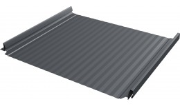 Кликфальц Pro Gofr Grand Line 0,5 Atlas X с пленкой на замках RAL 7024 мокрый асфальт