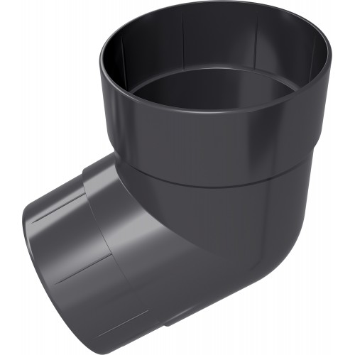 Колено трубы 45 град. Дизайн 100 ПВХ Grand Line графит (RAL 7024)