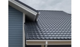 Металлочерепица классик 0,5 Satin RAL 7024 мокрый асфальт