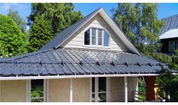 Металлочерепица камея 0,5 Satin RAL 7024 мокрый асфальт