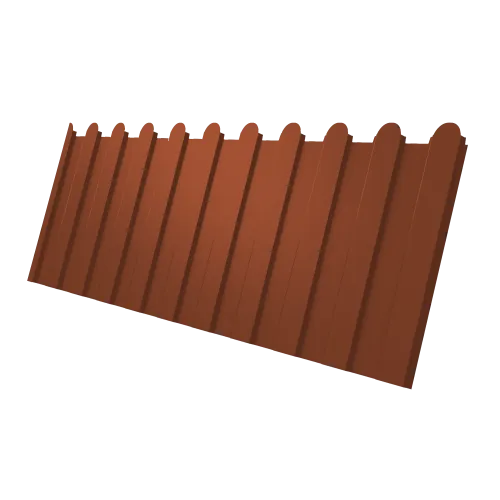 Профнастил С8A v02 фигурный Grand Line 0,45 PE с пленкой RAL 8004 терракота