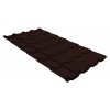 Металлочерепица камея Grand Line 0,5 GreenCoat Pural BT, matt RR 887 шоколадно-коричневый (RAL 8017 шоколад)