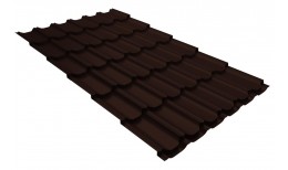 Металлочерепица квинта плюс 0,5 GreenCoat Pural BT RR 887 шоколадно-коричневый (RAL 8017 шоколад)
