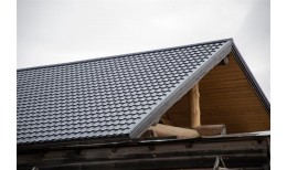 Металлочерепица квинта плюс Grand Line 0,5 Satin RAL 7024 мокрый асфальт