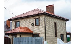 Металлочерепица камея 0,5 Satin RAL 8004 терракота