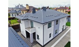 Металлочерепица квинта плюс 0,5 Rooftop Бархат RAL 7024 мокрый асфальт