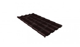 Металлочерепица камея 0,5 Rooftop Бархат RAL 8017 шоколад