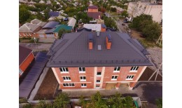 Металлочерепица кредо 0,5 Rooftop Бархат RAL 7024 мокрый асфальт