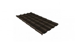 Металлочерепица камея Grand Line 0,5 Rooftop Бархат RR 32 темно-коричневый
