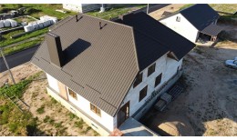 Металлочерепица квинта плюс 0,5 Rooftop Бархат RR 32 темно-коричневый