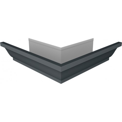 Угол желоба со сварным швом наружный Vortex Lite Matt 130мм RAL 7016 антрацитово-серый